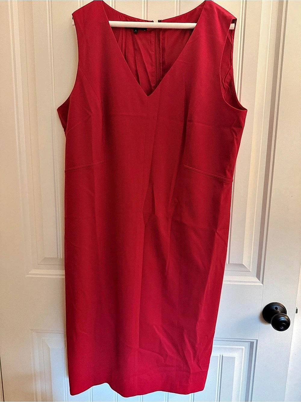 Lady in Red! Lafayette 148 New York Red Sleeveless Midi Dress Size 16